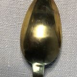 Cuillères vermeil (en argent doré) dans coffret en bois noir