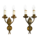 A pair of mid-century modern brass wall lamps by Vereinigte Werkstätten