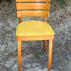Office chair – Baumann style – Desk – Wood and yellow faux leather