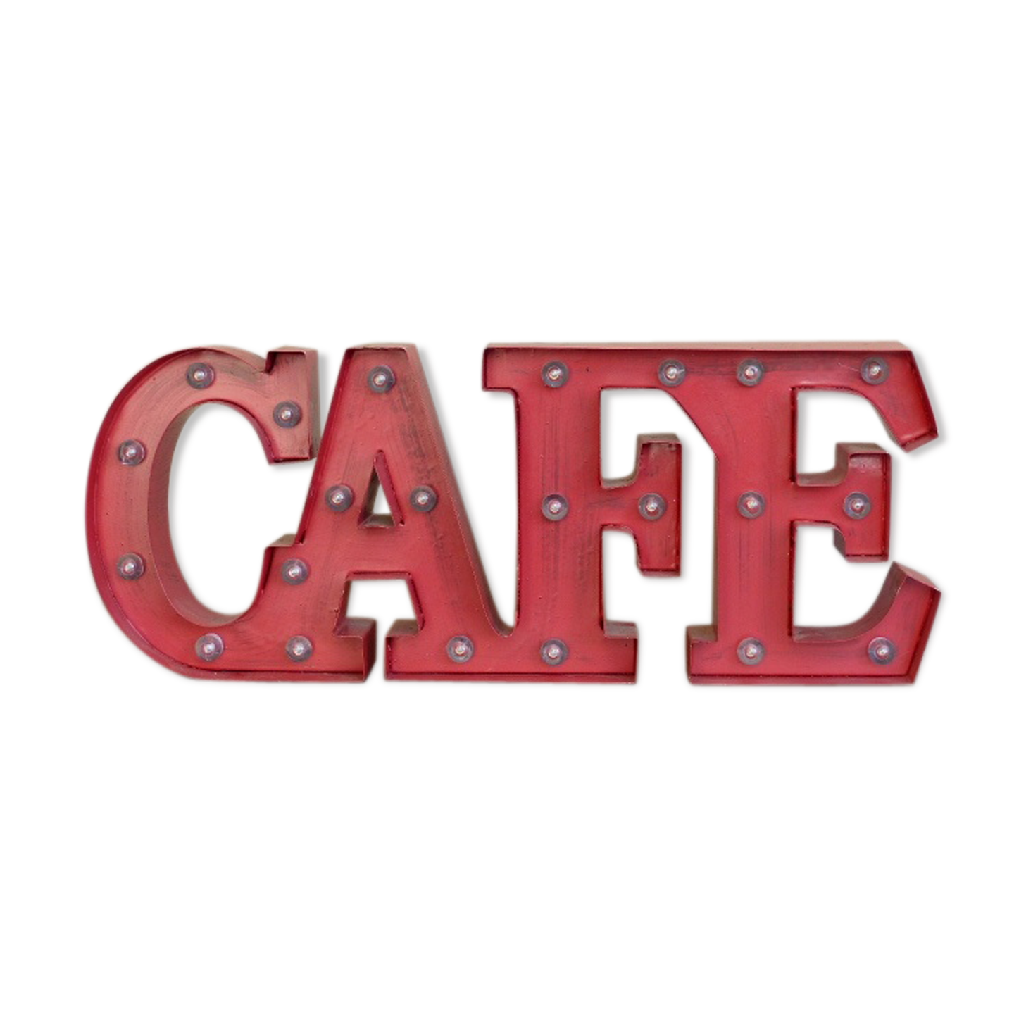 Letters bright vintage cafe red metal