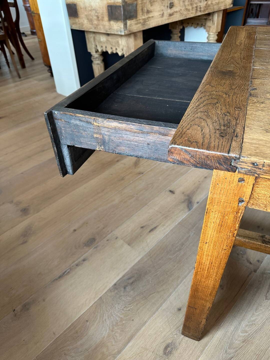 Table de ferme antique en chêne