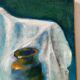 Nature morte sur chaise, signée Miguel Anibal 98