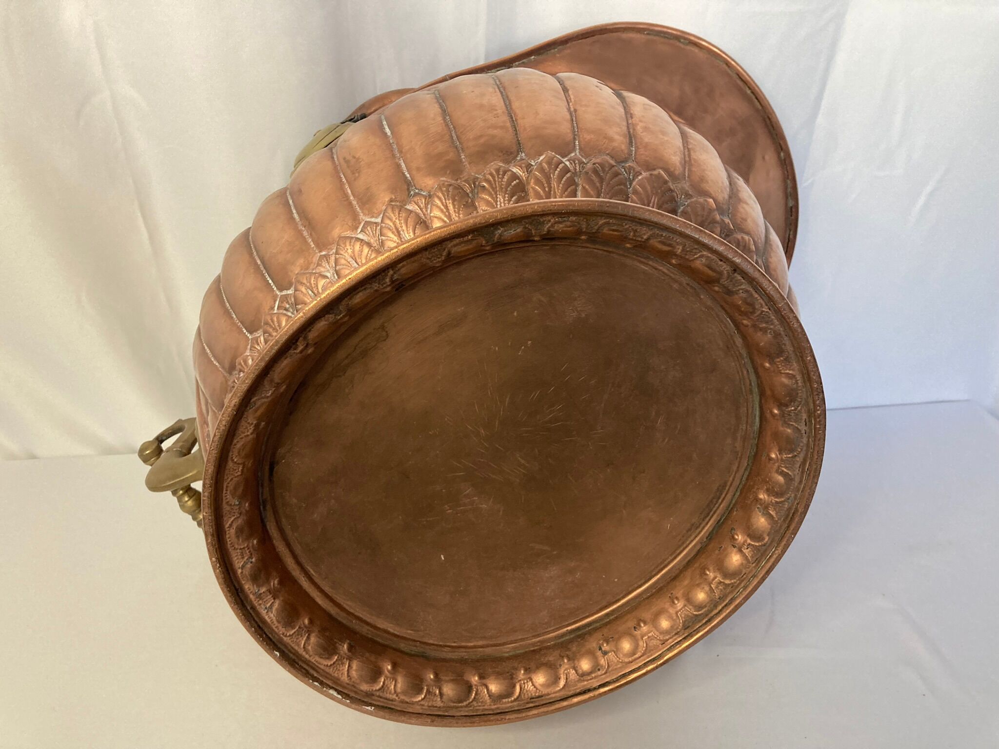 19th century copper and brass coal bucket