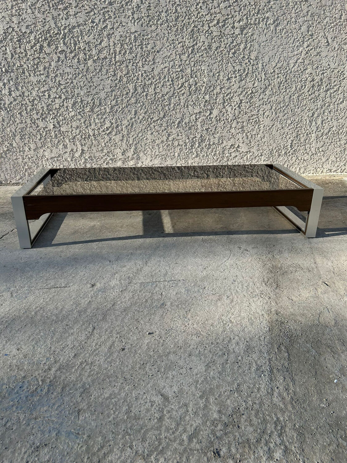 Rosewood coffee table with glass top