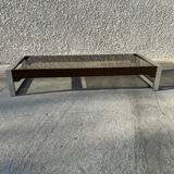 Rosewood coffee table with glass top