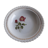 Hollow round dish in earthenware the almond tree 8996 pink patterns diam 28 cm