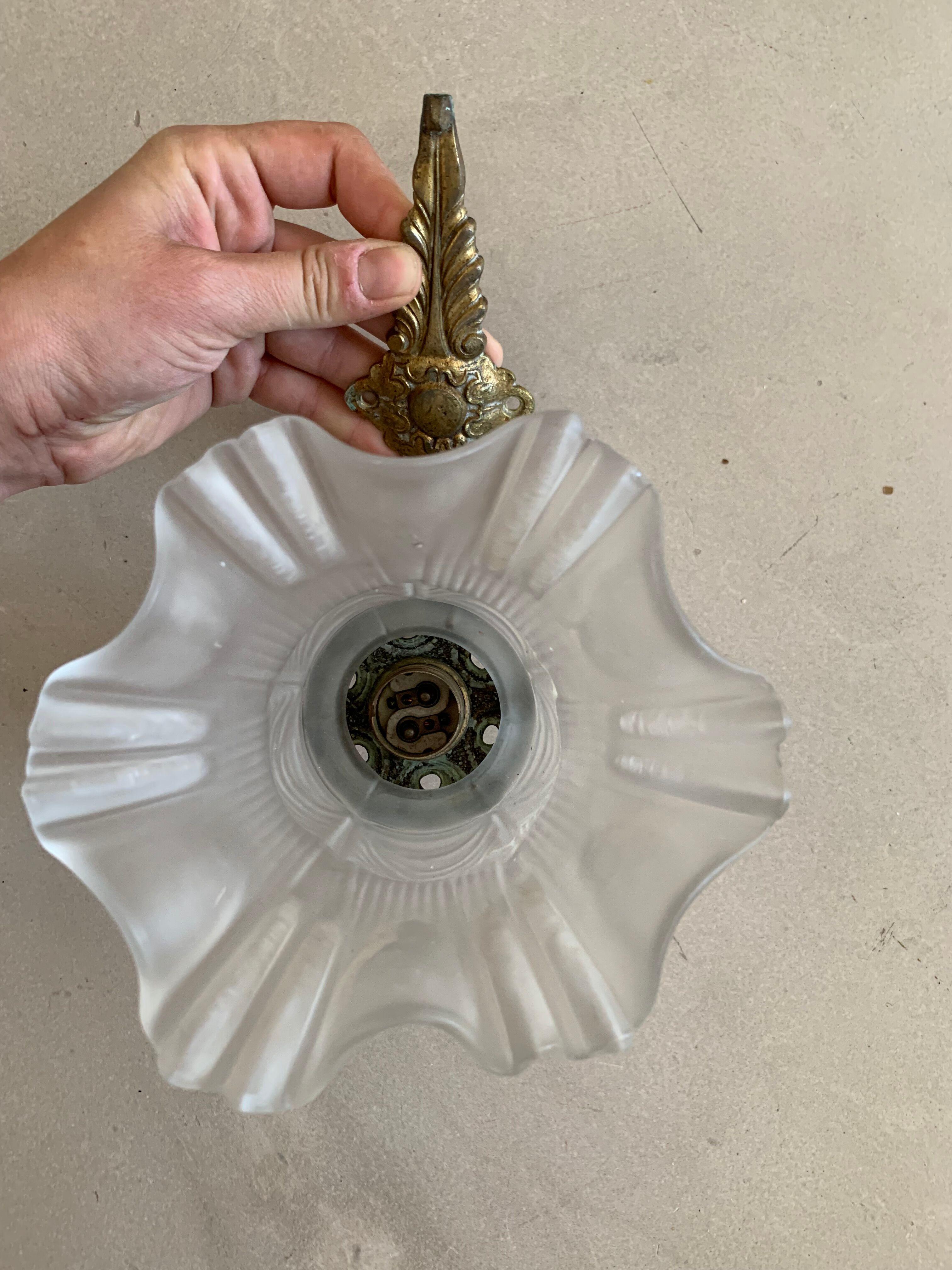 Old bronze wall light