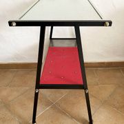 Glass and metal serving trolley, 1960s