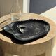 Very large black petrified wood tray or bowl D35