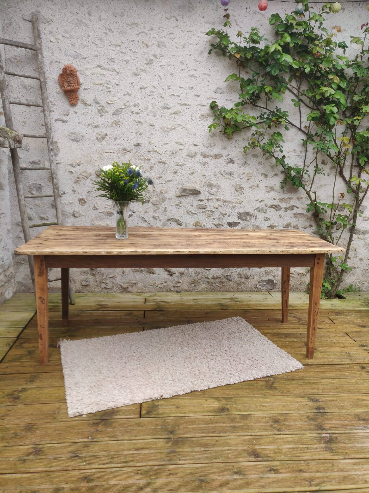Table de ferme 191 cm x74 cm x 74,5 cm