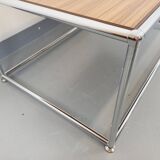 Vintage USM style coffee table in melamine and chrome metal