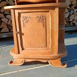 Art Deco bedside table in raw wood