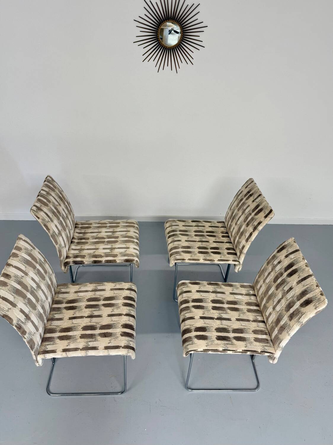 Set of 4 old Saporiti Italia chairs from the 1970s, Ernes design
