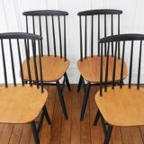 4 chaises vintage, restaurées