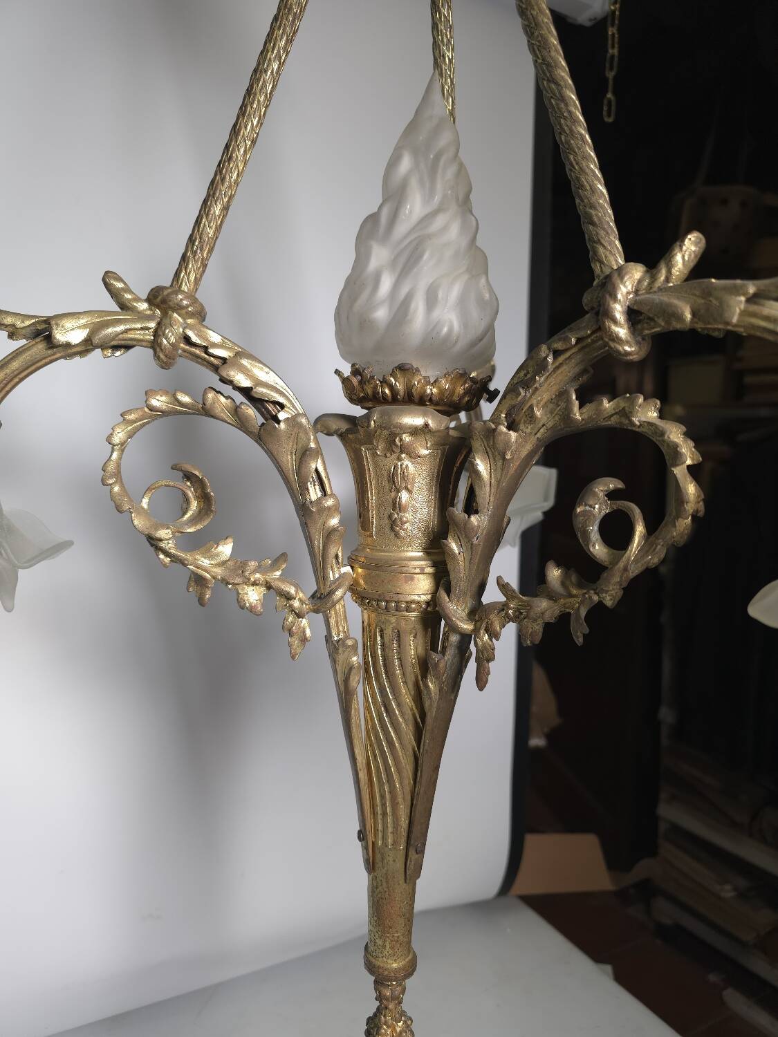 Antique bronze chandelier in Louis XV style