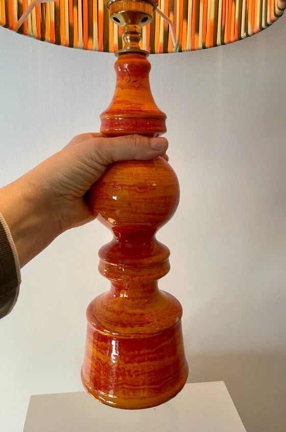 Large vintage table lamp – German pottery from the 70s | Hustadt (attributed)