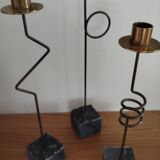 Trio of designer candlesticks