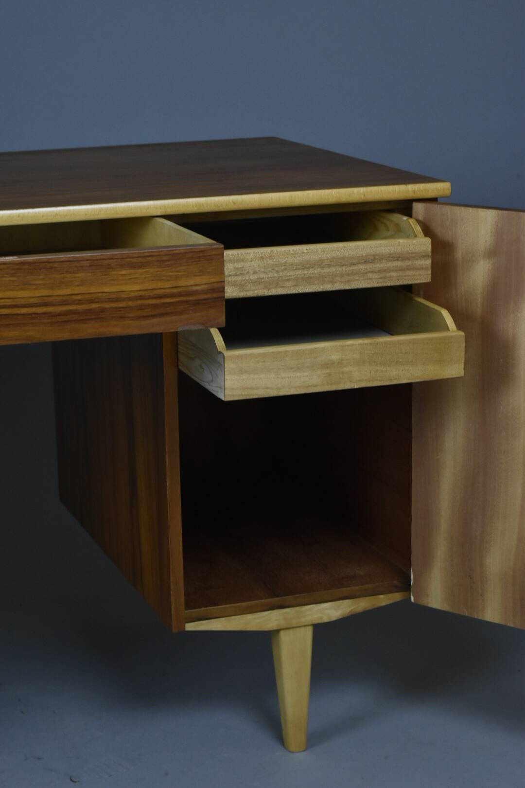 Swedish double-sided teak desk, late 1950s/early 1960s, SMB Bodafors