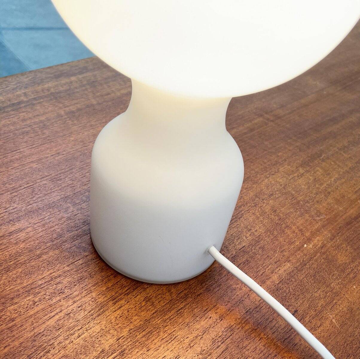 Vintage minimalist glass table lamp from the space age by Jean Paul Edmonds Alt for Philips, 1970s.