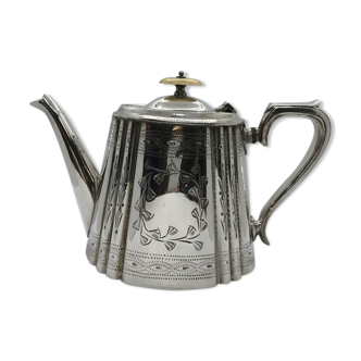 Silver metal teapot