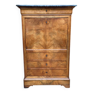 Secrétaire en noyer - marbre