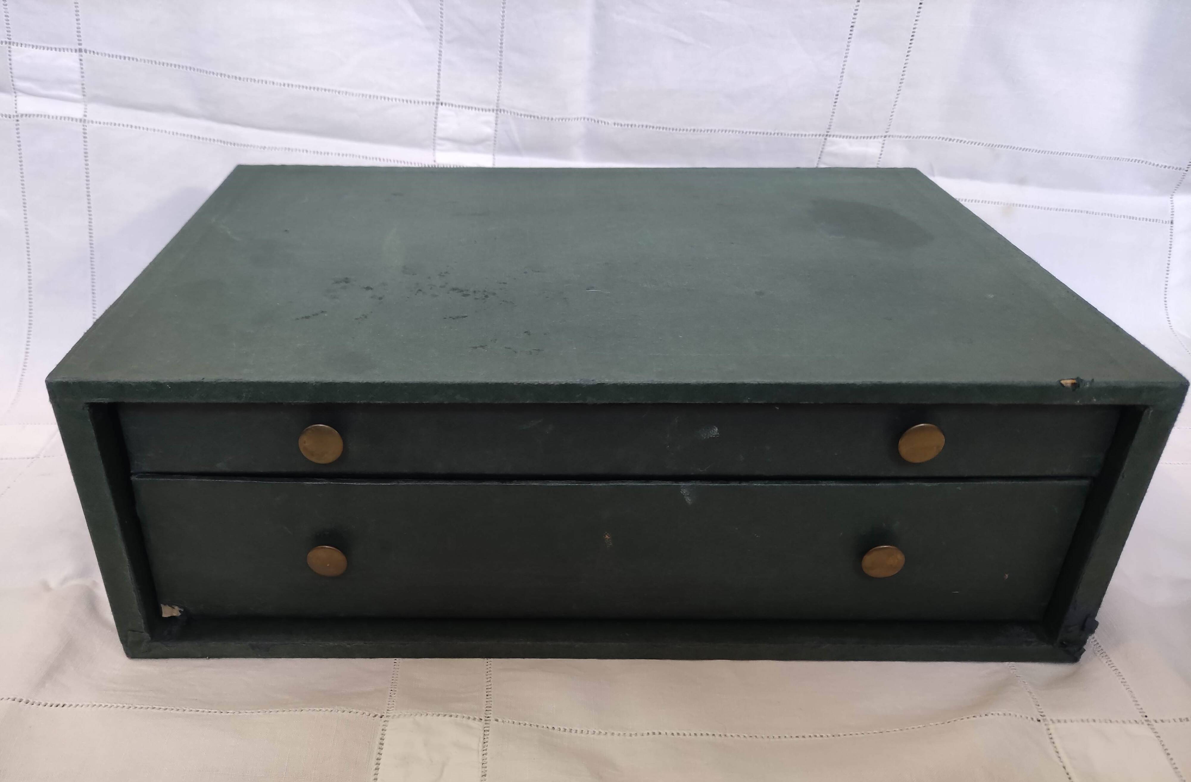 Box 2 drawers household 57 pieces christofle silver metal model "boreal"