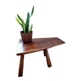 Banc ou table d'appoint en bois massif de tronc d'arbre, style brutaliste, 1960