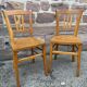 Pair of bistro chairs 1950 Brasserie Bois curved