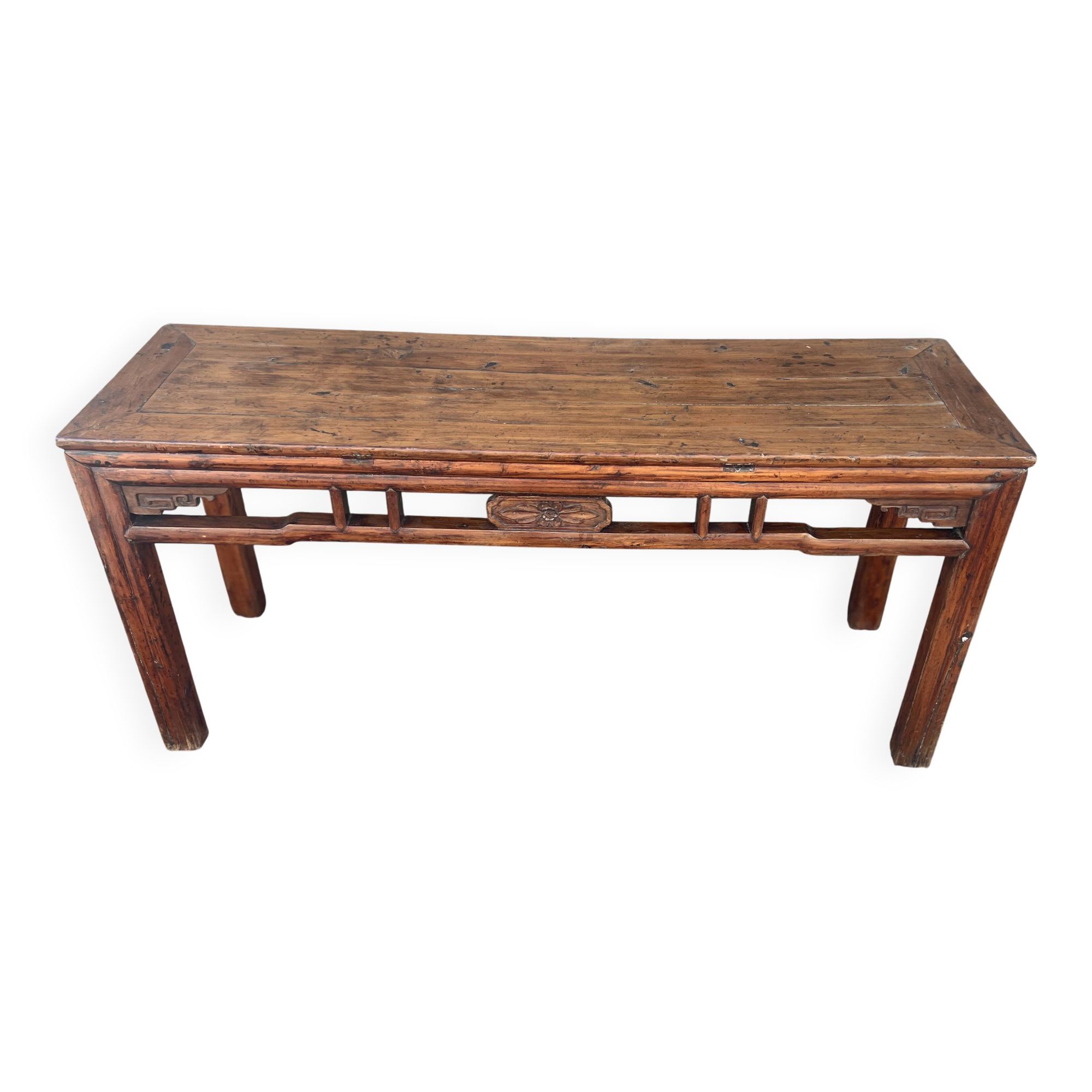 Asian low console in natural wood
