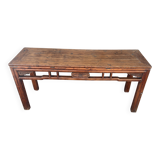 Asian low console in natural wood