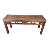 Asian low console in natural wood