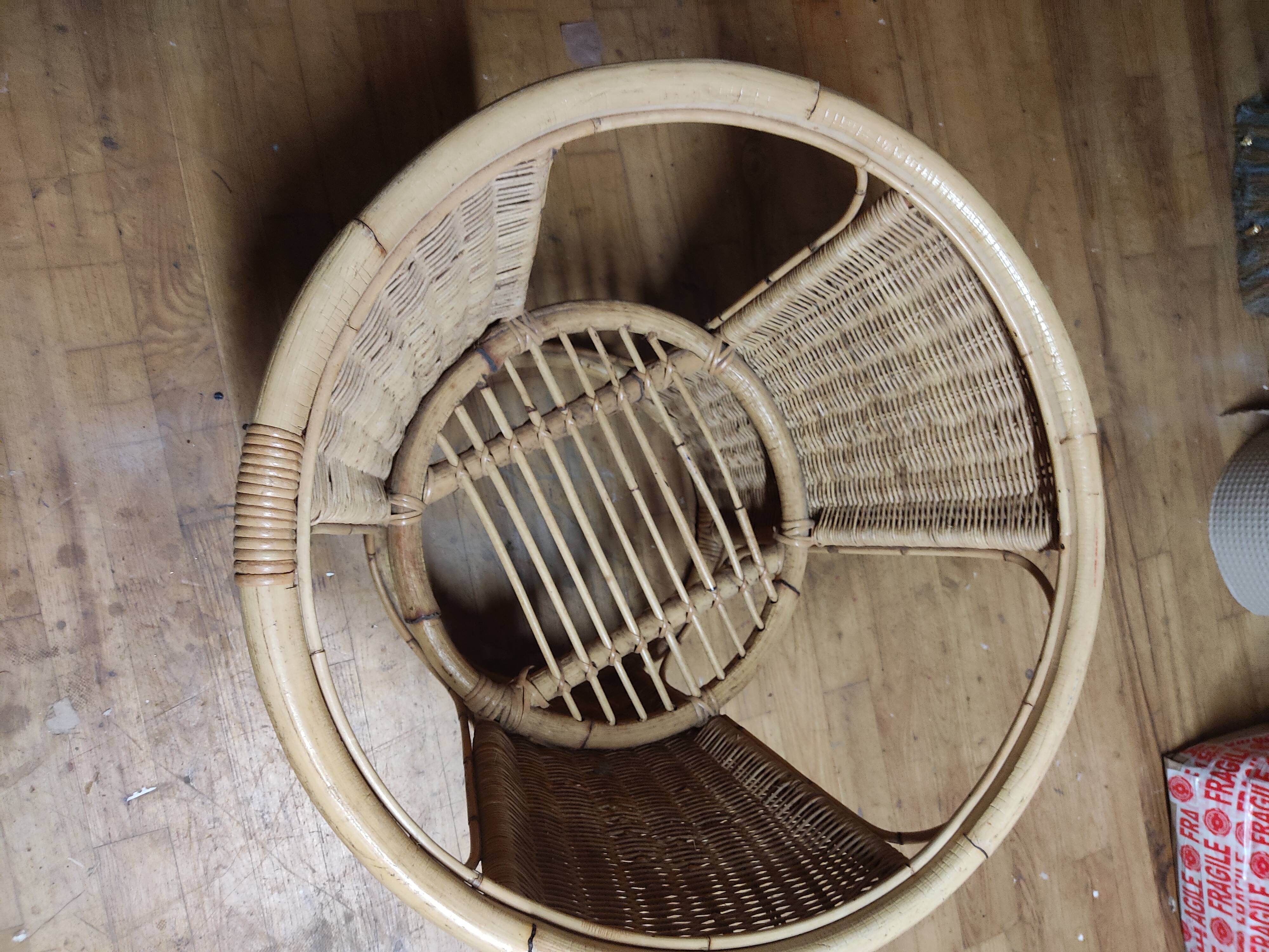 Vintage rattan coffee table