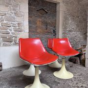 Tulip leg armchairs