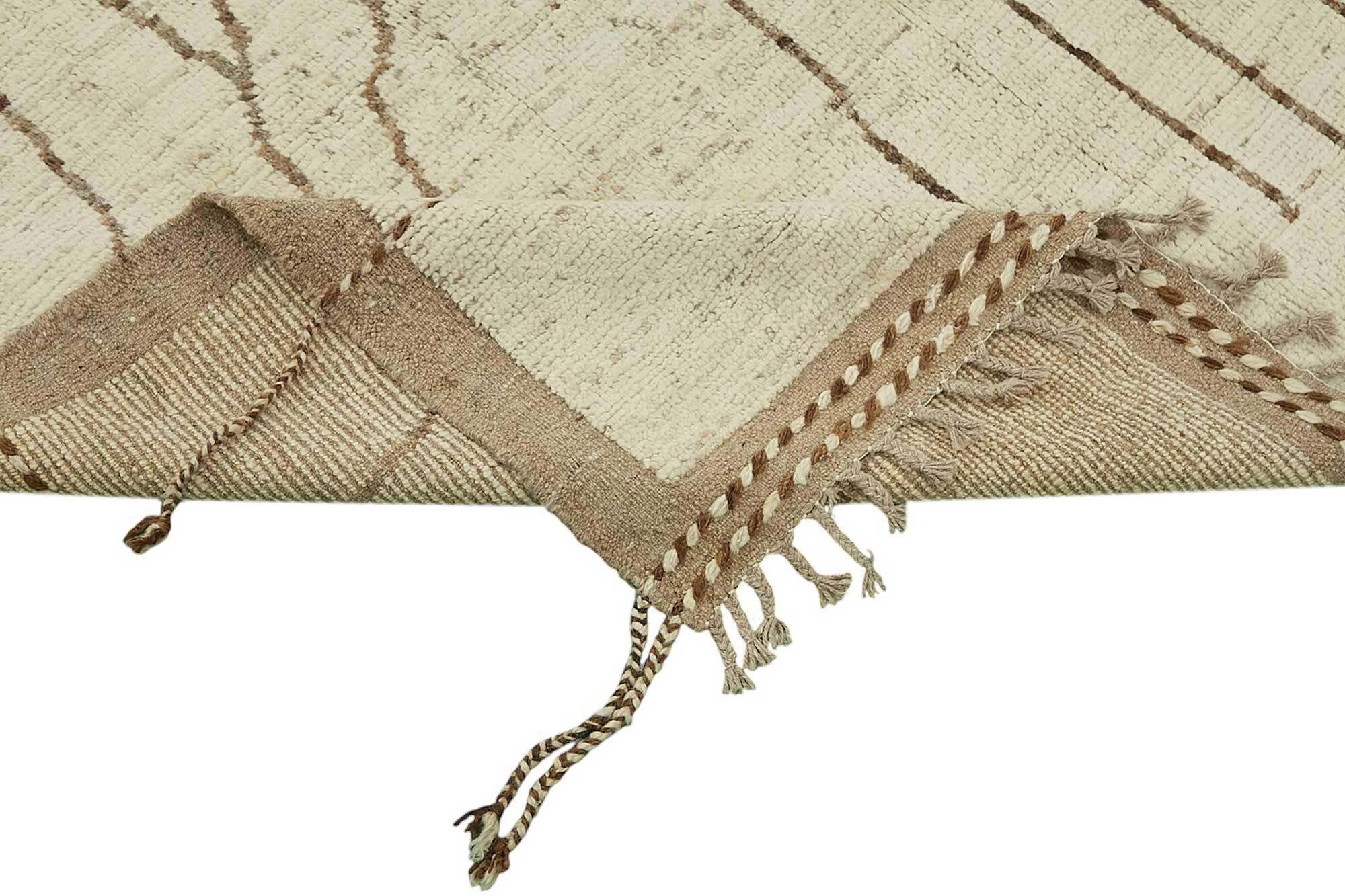 Handmade Turkish One of a Kind 257 cm x 298 cm Beige Wool Carpet