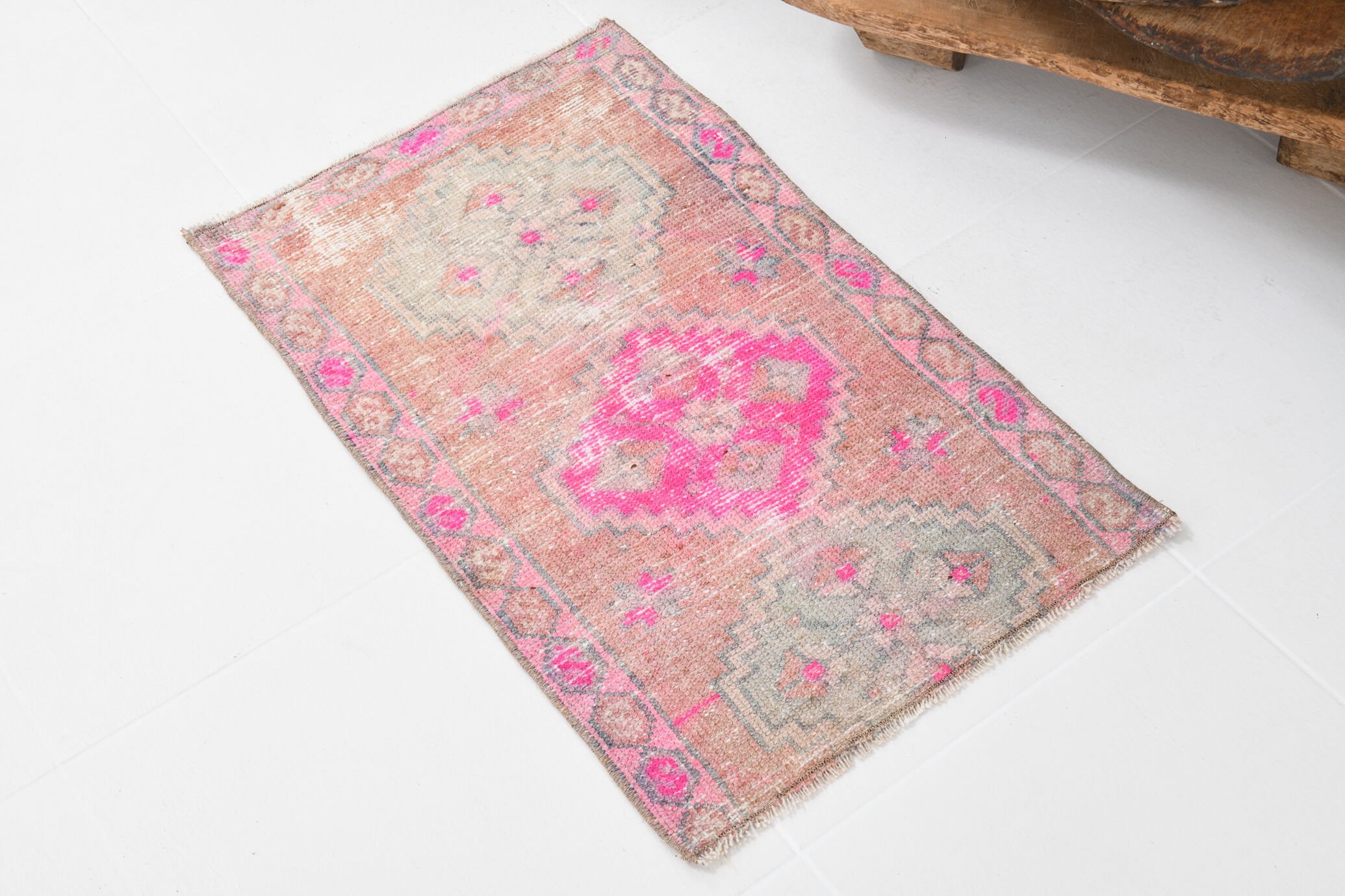 Handmade Faded Color Turkish Door Mat Rug