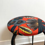 Vintage upcycle stool - orange orphee