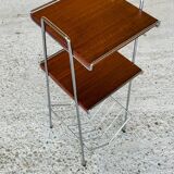 Vintage teak side table with shelves and magazine rack