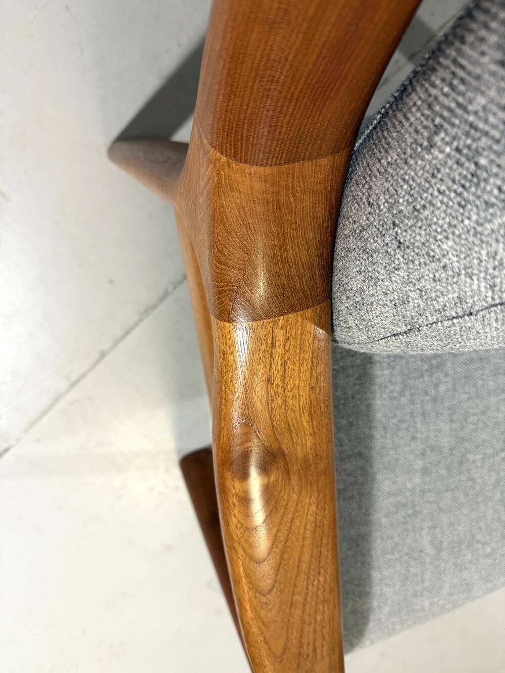 EMC Furniture teak highback easy chair & footstool Denmark 1970’s