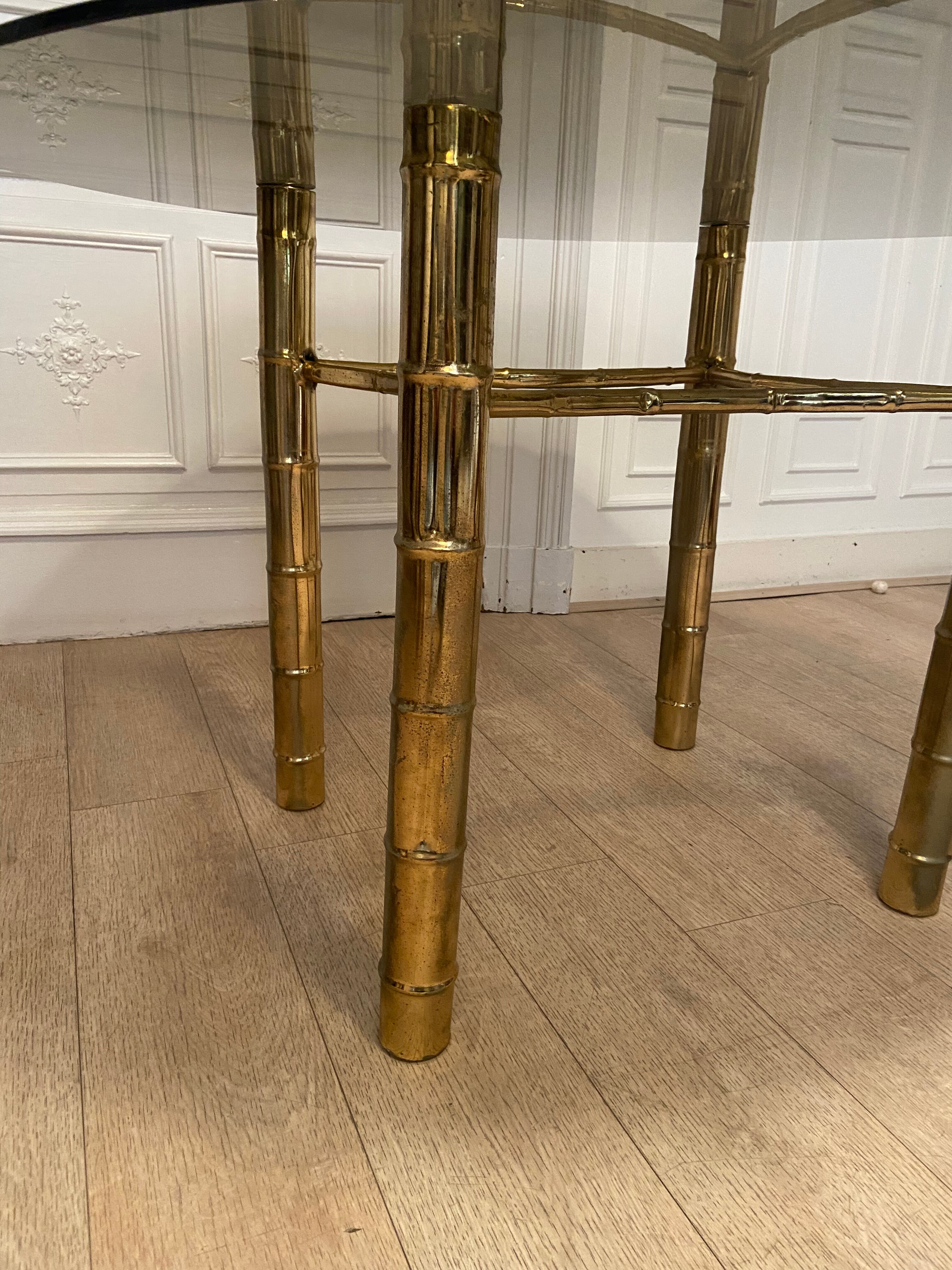 Dining table, fake golden bamboo, 1970s