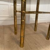 Table à manger, faux bambou doré, 1970s