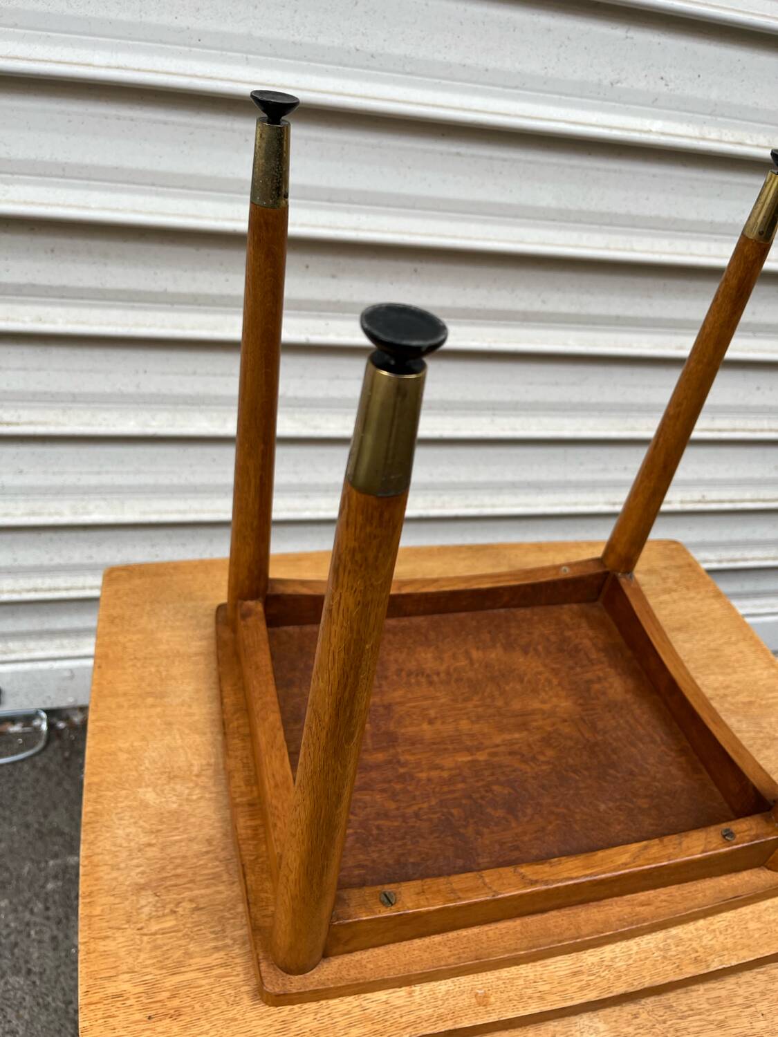 3 wooden nesting tables, 50s-60s