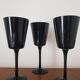Lot de 3 verres à vin noirs en cristal