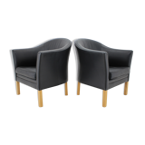 Paire de fauteuils en cuir Mogens Hansen, Danemark