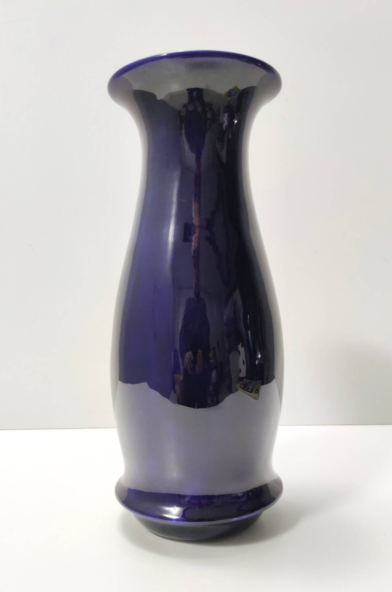 Blue Lacquered Ceramic Vase by Lavenia Ascribable to Guido Andlovitz, Italy