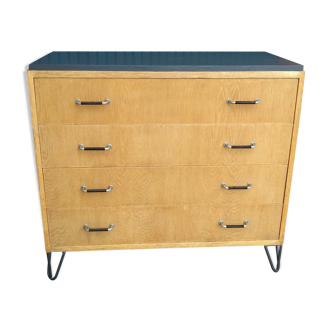 Commode des années 60 sur pieds hairpin
