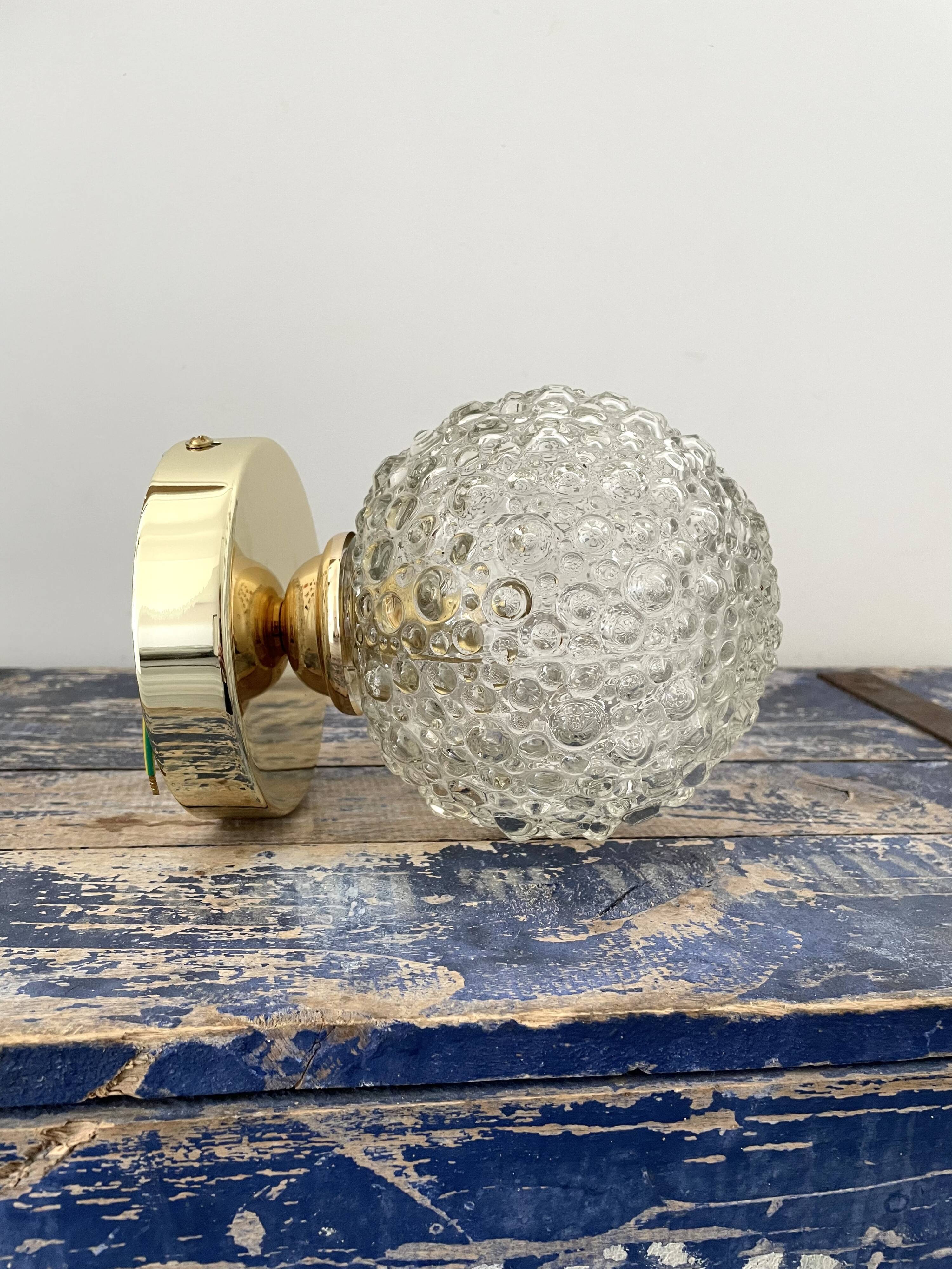 Vintage bubble globe lamp electrified to new
