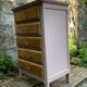 Commode vintage pieds compas rose poudré 1950