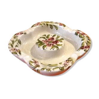 Ashtray in ceramic with floral decoration