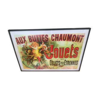 Vintage poster framed "To The Chaumont Buttes - Toys and objects for etrennes"