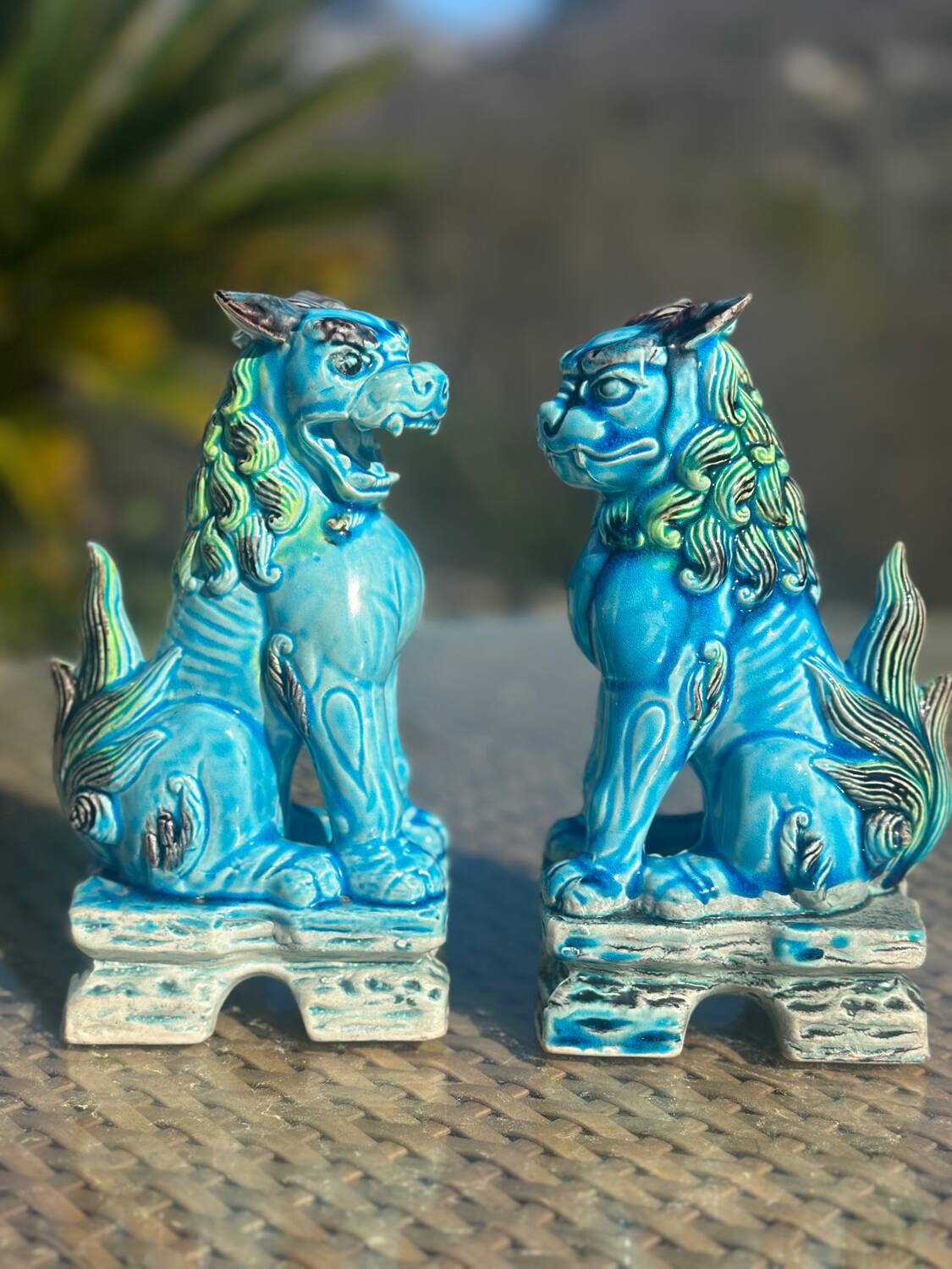 Ceramic Lion Dog Figurines